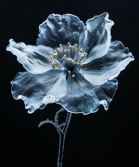 Arctic Blossom - Bloemen schilderij- plexiglas schilderij - kunst