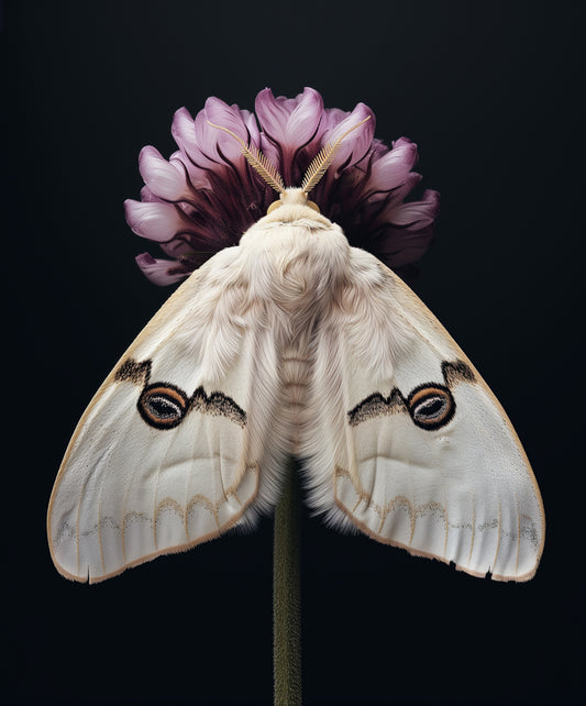 Moth Purple Chive - Bloemen schilderij- plexiglas schilderij - kunst
