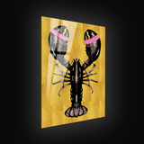 Lobster Pink Bands Verticaal- plexiglas schilderij - kunst
