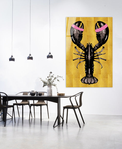 Lobster Pink Bands Verticaal- plexiglas schilderij - kunst
