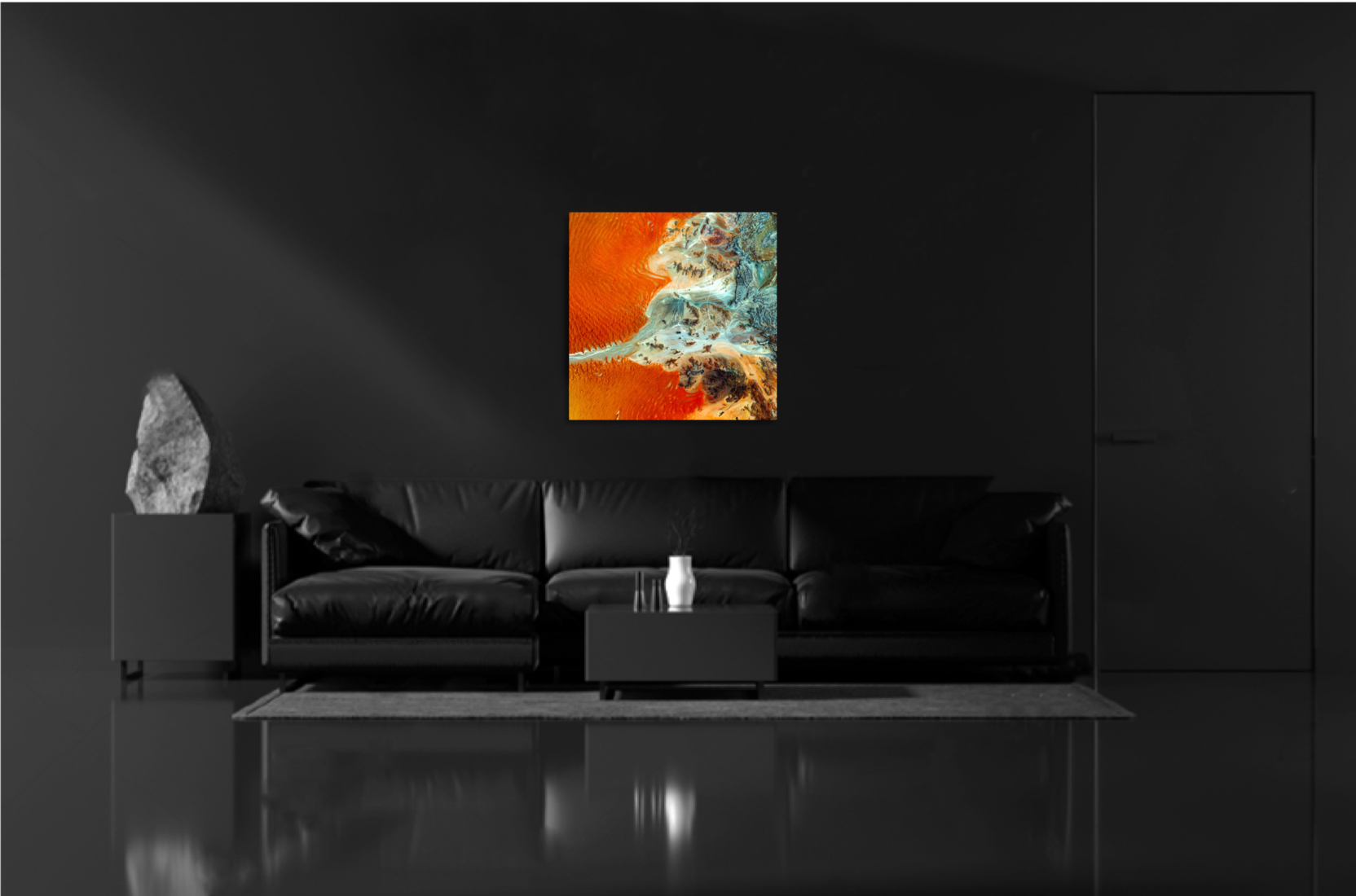 Orange wave - Abstract schilderij- plexiglas schilderij - kunst