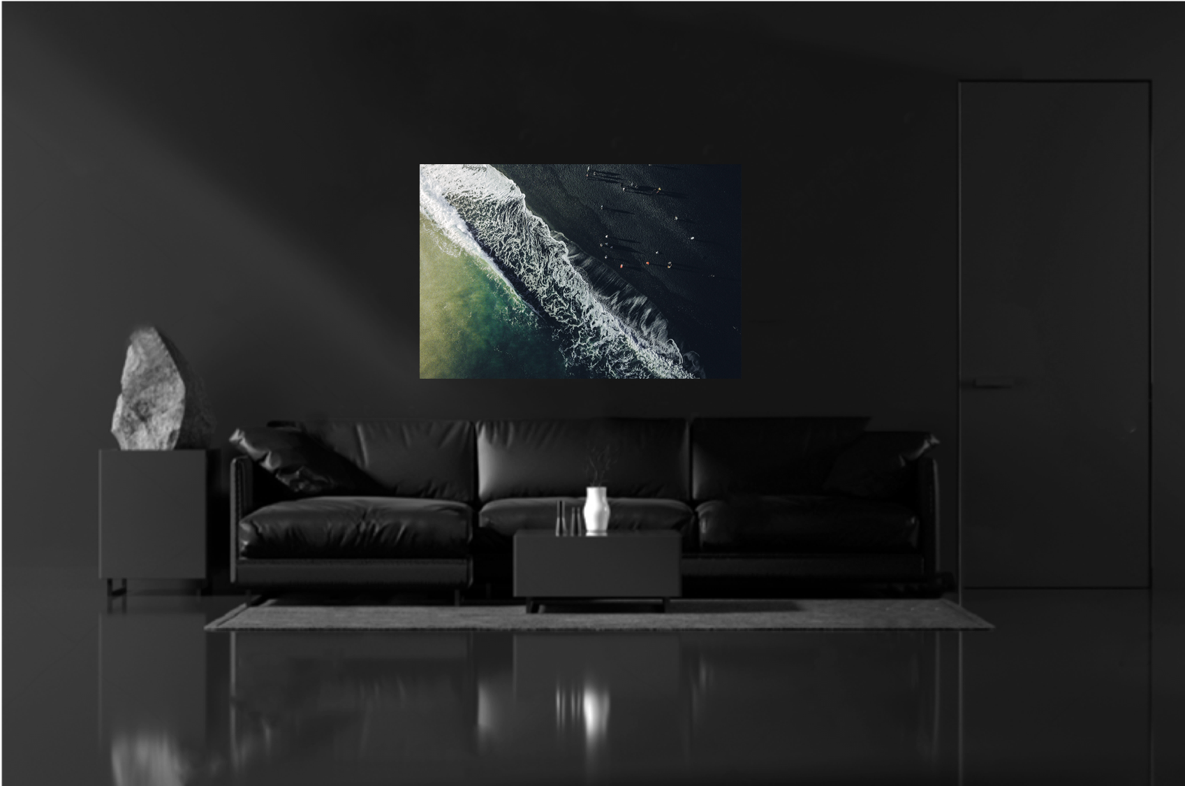 The black beach- plexiglas schilderij - kunst
